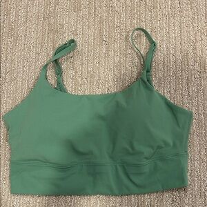 CRZ YOGA Green Adjustable Longline Sports Bra Padded - V Back, Size Large
